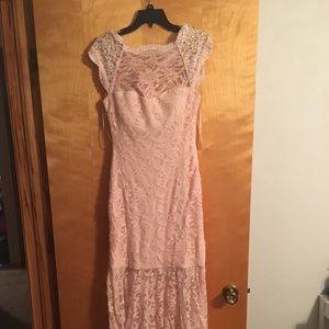 Light pink lace prom dress NEVER WORN